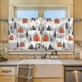 thumbnail image 2 of Yayeee Kitchen Curtains Tier Set of 2 Light Filtering 57"x24" Over Sink Window Panels, Orange Cartoon Houses, 2 of 7