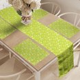 thumbnail image 2 of Ambesonne Paw Print Table Runner & Placemats, Dog and Cat Footsteps Art, Placemat 4 pcs + Runner 14"x90", Apple Green and White, 2 of 2