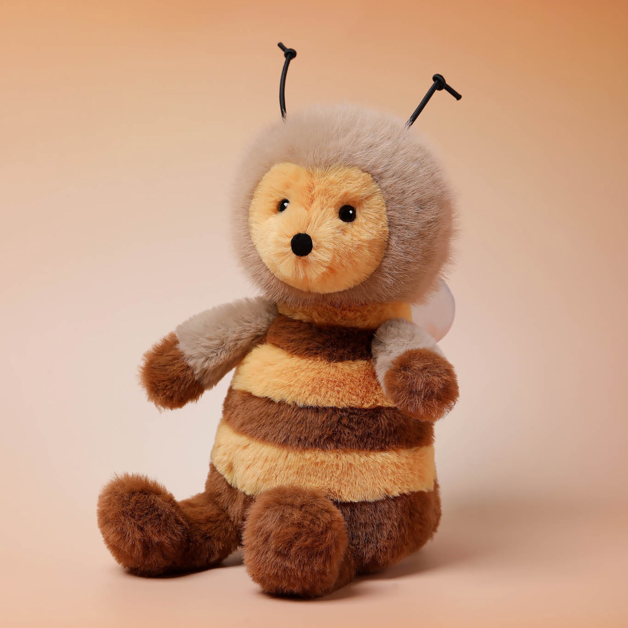 McHugs: Garden Series - Brownie Bee - 7" Brown & Yellow Stuffed Animal Plush, Soft Weighted Cuddle Toy, Cozy Comfort Play Companion, Baby-Toddler-Kids