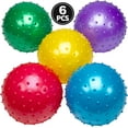 thumbnail image 3 of 7-Inch Knobby Balls for Kids - (Pack of 6) Bulk Sensory Balls and Spiky Massage Stress Balls for Toddlers, with Pump, Fun Bouncy Toddler Balls Party Favors, Stocking Stuffers, 3 of 7