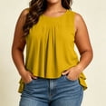 thumbnail image 2 of yillto Women Plus Size Dressy Tank Sleeveless Office Tops Casual Business Work Crewneck Pleated Shirts, 2 of 7