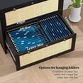 thumbnail image 3 of Wood Rattan 2-Drawer Lateral File Cabinet with Lock for Home Office Black, 3 of 5