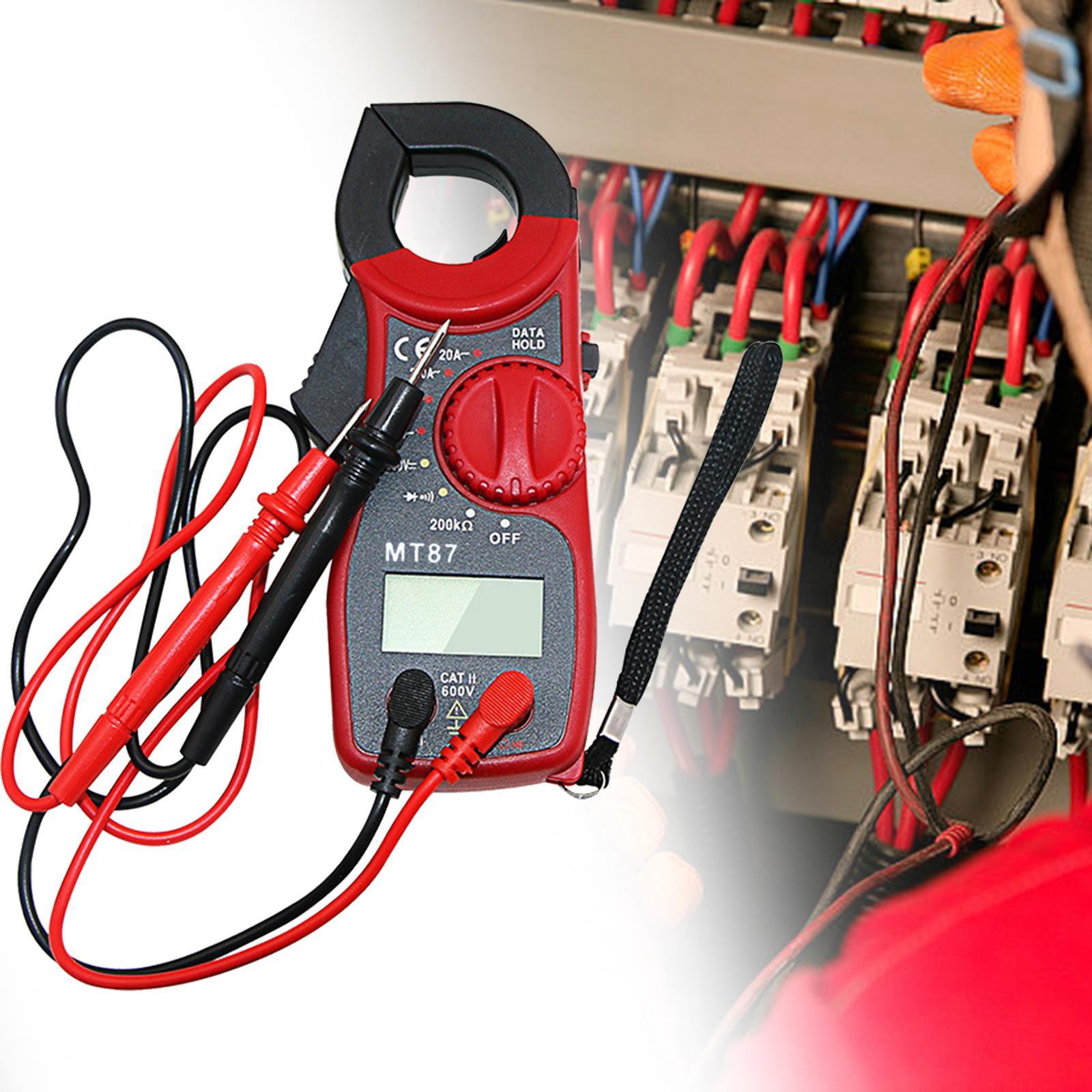 Miulika Digital Clamp Meter Multimeter Tester Ammeter Resistance Tester,Utility Tool,Sturdy, DC Multimeter for Measure Current Red Black
