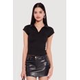 thumbnail image 2 of Women's Contrast Trim Rib Knit Polo Top, 2 of 4
