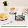 thumbnail image 5 of Yayeee 6 PCS Drink Coasters with Holder Set Woven Absorbent Round Tabletop Hot Pad, Black Cat, 5 of 7