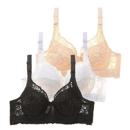 Ploknplq Sports Bras for Women womens Sports Bras Multipack balconette Bras for Women push Up Balconette Bra support Bras Strap Up Bras No Underwire Wireless Bras brassiere for Women Black 38 Red S