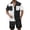 Black, variant on Men Summer Casual Short Sets Contrast Short Sleeve Button Down Shirt And Shorts Set 2 Piece Outfits Tracksuit Vacation Sets for Men Black L