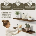 thumbnail image 5 of Floating Shelves Wall Shelf 30 Inch Long, Rustic Wood Bathroom Shelves 30 Inch, Farmhouse Home Decor Kitchen Living Room Bedroom Shelves Wall Mounted, 30 x 6.7 x 1.4 Inch, Set of 3, Rustic Brown, 5 of 14