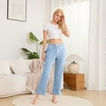 thumbnail image 3 of HEARTNICE Womens Pajama Pants, Soft Lounge Sleep Pants with Pockets Long Modal Pj Bottoms (LIGHT BLUE, M), 3 of 7