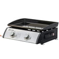 thumbnail image 1 of Portable 2-Burner Gas Grill – Silver Tabletop BBQ for Camping & Outdoor Cooking | Stainless Steel, 19.1" x 18.9" | Patio & Garden, 1 of 7