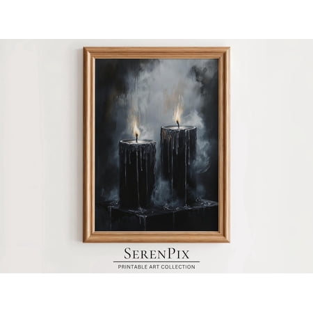 Black Candles Witchcore Print Wall Decor Dark Cottagecore Art Gothic Witch Art Spooky Decor Wall Art Modern Wall Decor 12x18 UNFRAMED