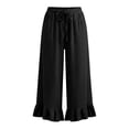 thumbnail image 4 of Breezora High Waisted Straight Leg Linen Pants for Women Barrel Style Wide Leg Casual Trousers Lightweight Summer Pull On Bottoms with Back Pockets, 4 of 5
