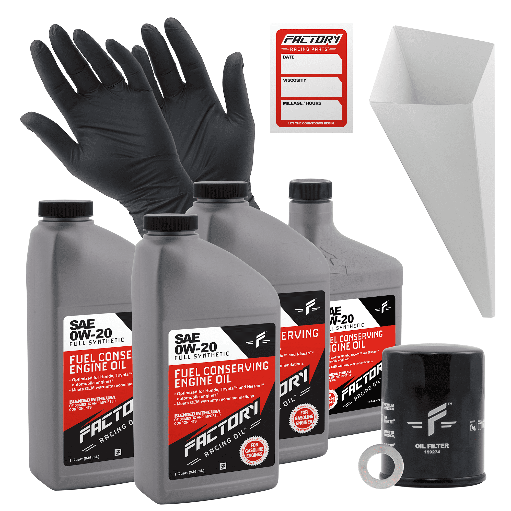 Factory Racing Parts 10W40 2.5Qt Oil Change Kit Fits Suzuki