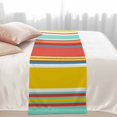 thumbnail image 3 of Bed Runner Scarf for Queen Size Bed, Red Aqua Stripe Beds Scarf Throws for Foot of Bedding, Country Abstract Art Colorful Striped Decorative Beds Runners for Bedroom Guestroom, 83"x20", 3 of 8