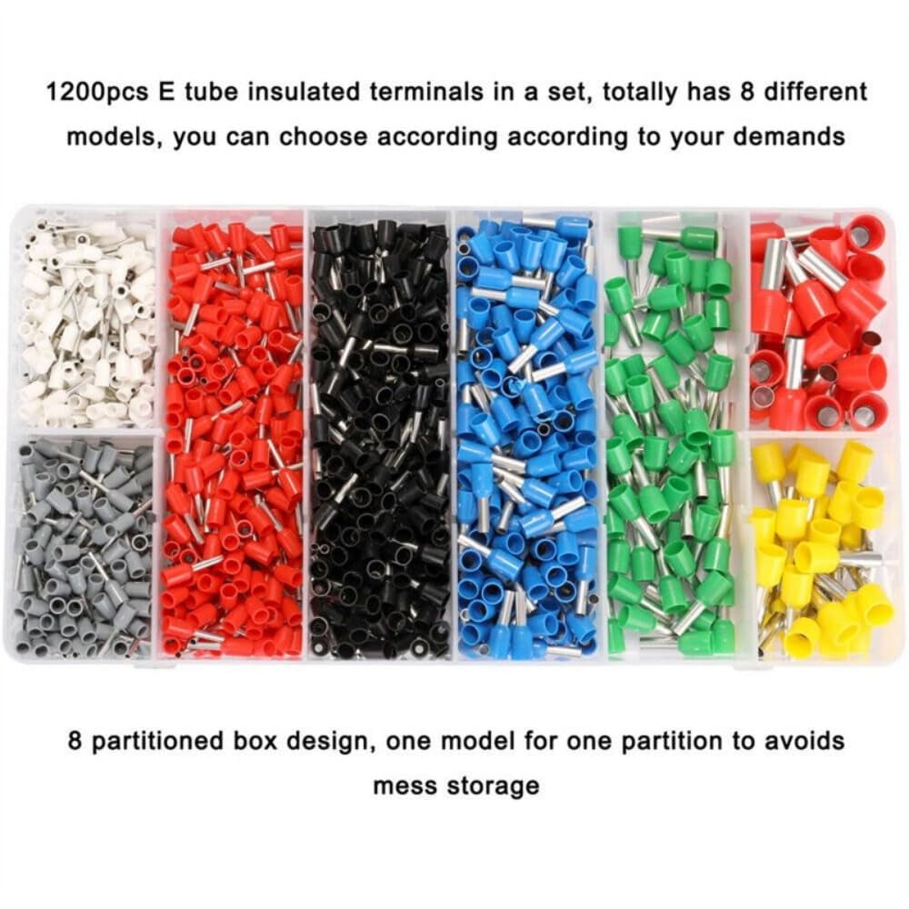 Crimper Plier HSC8 6-4A Ferrule Crimping Tool Kit With 1200pcs Ferrules Connectors Adjustable Ratchet And Lever Crimping Pliers Tool For Wire Sleeves