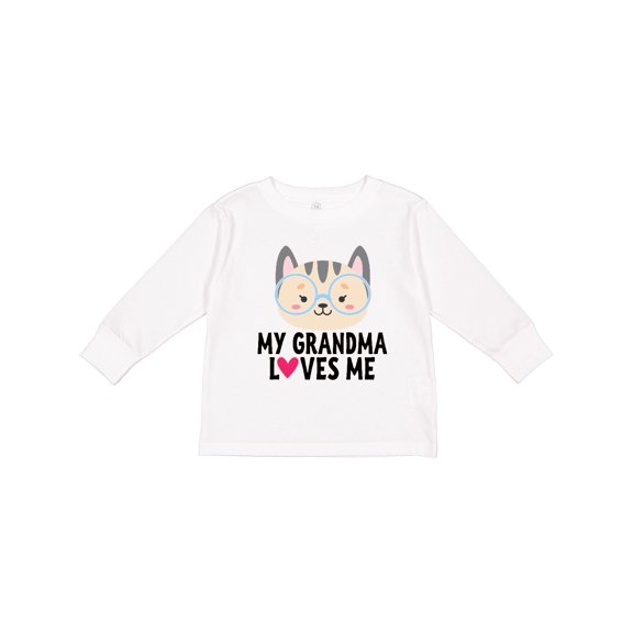 Inktastic Grandma Loves Me Girls Long Sleeve Toddler T-Shirt