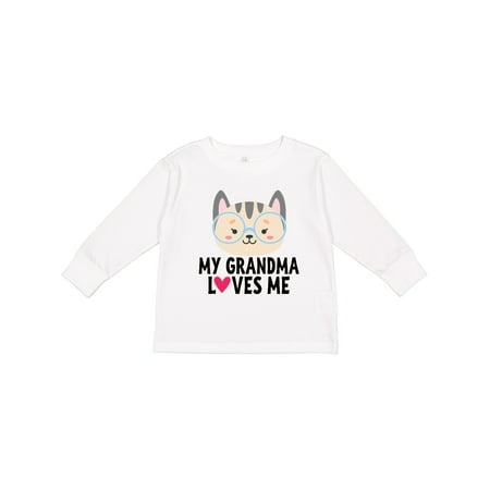 

Inktastic Grandma Loves Me Outfit Gift Toddler Toddler Girl Long Sleeve T-Shirt