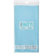 Unique Industries 50393 Powder Blue Plastic Tablecloth, 108" x 54"