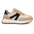 thumbnail image 3 of LUCKY STEP Womens Platform Shoes Chunky Fashion Lace-up Sneakers Casual Shoes,Beige&Black, 3 of 6