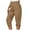 Khaki, variant on Ohufall Capris For Women, Casual Loose Soft Solid Color Mid Waist Thin Lace Up Pants,Womens Summer Pants