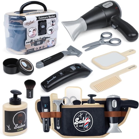 EP EXERCISE N PLAY Kids Barber Shop Playset for Boys – 10 Piece Shaving Kit Pretend Play Toy with Storage Box for Role Play Black EP EXERCISE N PLAY Kids Barber Shop Playset for Boys – 10 Piece Shaving Kit Pretend Play Toy with Storage Box for Role Play Black