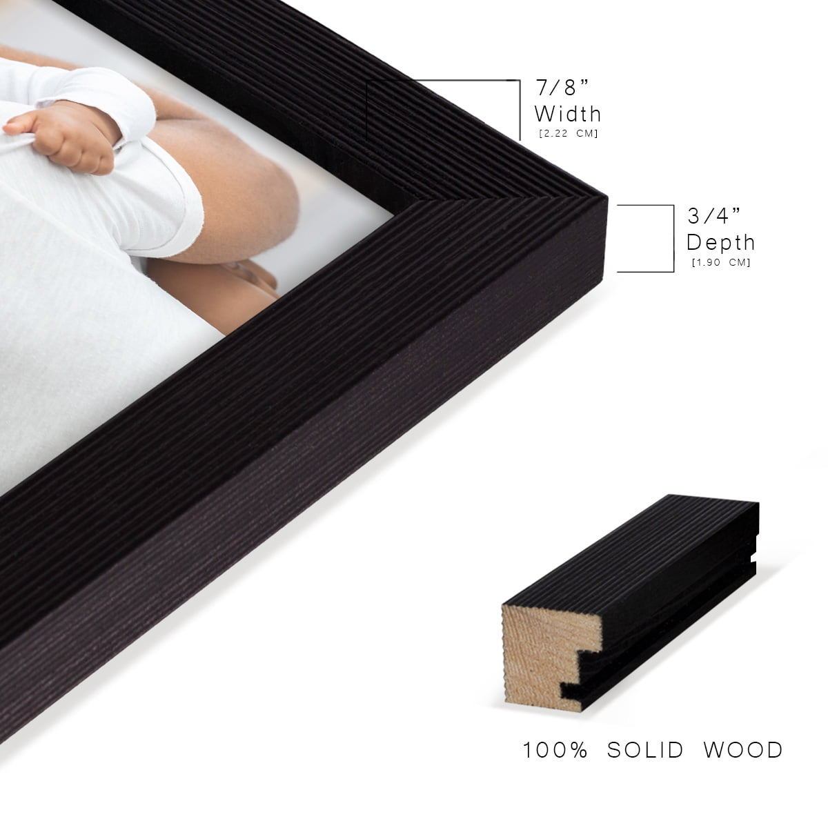 Grooved 11 in. x 14 in. Black Picture Frame Set (Set of 4)