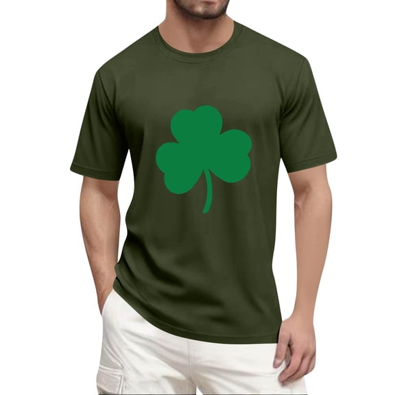 Men's St. Patrick's Day Shamrock T Shirt Short Sleeve Casual Clover Graphic Tee