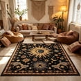 thumbnail image 5 of Hovilon Vintage Star Area Rug Black Base Boho Astrology Tarot Floor Carpet, Crystal Velvet Non-Slip Washable Indoor Rug for Bedroom Living Room, 120x180 cm, 5 of 7