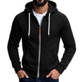 thumbnail image 3 of Men Lightweight Full Zip Hoodie Jacket Casual Sports Outdoor Pullover with Zippered And Pockets, XL, 3 of 7