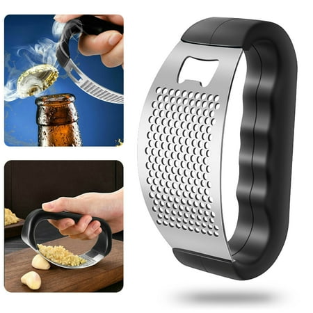 

Kokovifyves Home and Garden Kitchen Supplies 2 in 1 Stainless Steel Garlic Press Crusher Chopper Bottle Opener Kitchen Gadge