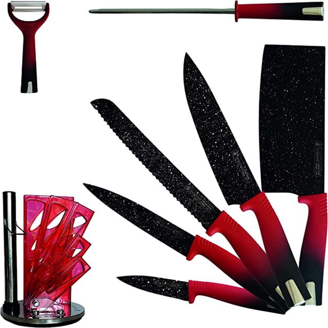 Cuchillos De Chef Con Base Chick Flic De Ceramica 8 Pzs