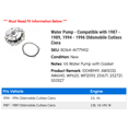 thumbnail image 2 of Water Pump - Compatible with 1987 - 1989, 1994 - 1996 Oldsmobile Cutlass Ciera - Replacement, 2 of 4