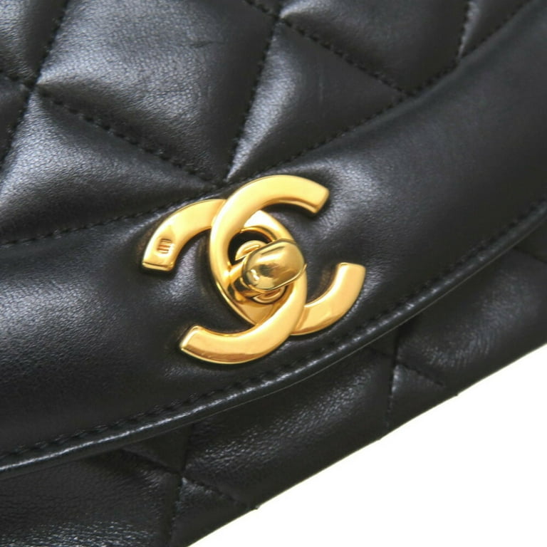 CHANEL White Caviar Leather Small Diana Gold Hardware Shoulder Flap Bag