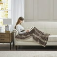 thumbnail image 3 of Madison Park Oversized Throw Brushed Long Faux Fur Soft All Season Throw Blanket for Bed Sofa Couch in Brown, 60x70", 3 of 6