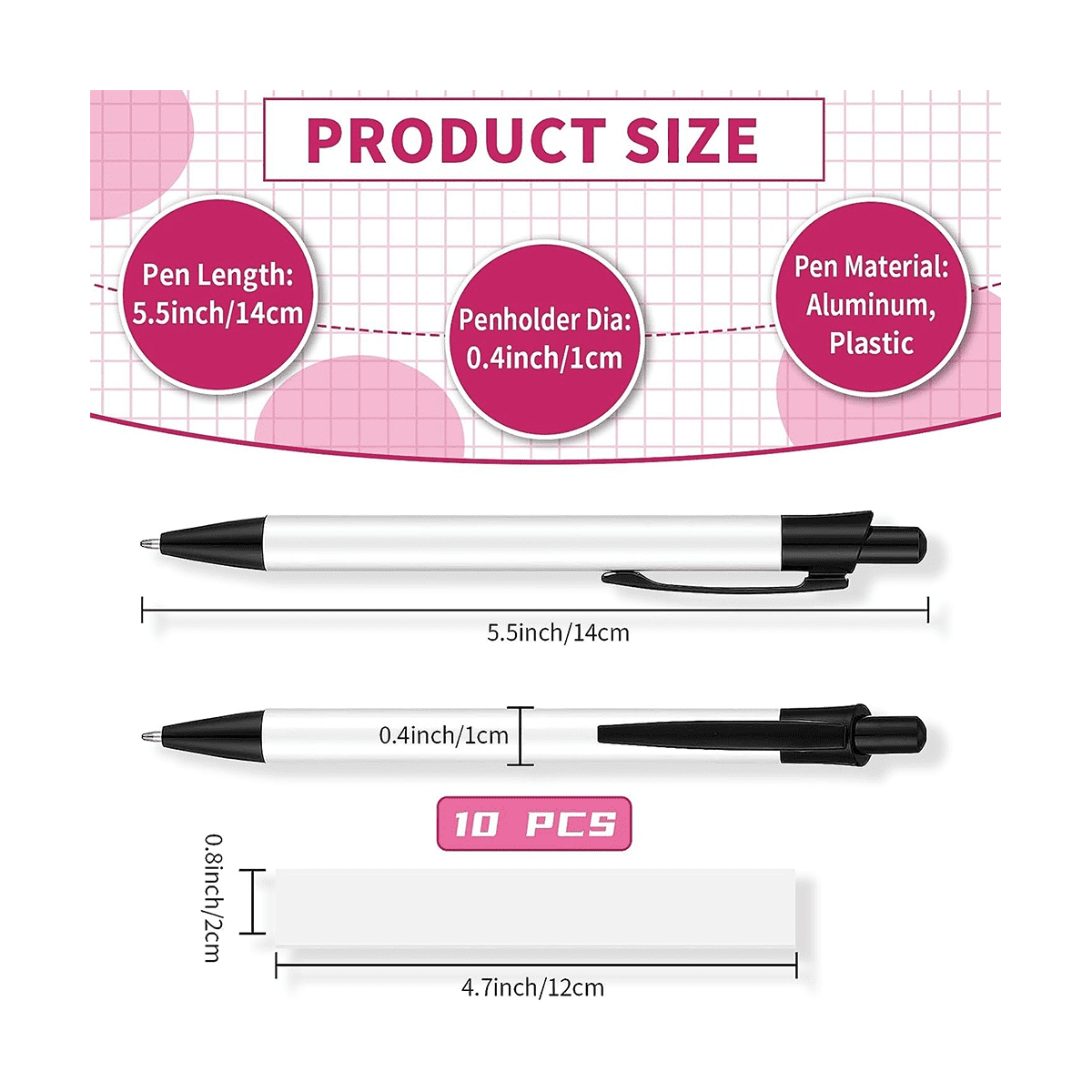 Blank Pen Sublimation Ballpoint Pen Clip Pen with Black Ink - LPFZ698 -  IdeaStage Promotional Products
