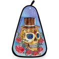 thumbnail image 1 of wonima01 Vintage Skull Rose Kitchen Dish Towel with Hanging Loop Absorbent Hand Towel for Bathroom Cleaning and Drying Washcloth, 1 of 1