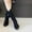 #270-Black, variant on Women's Retro Suede Ankle Boots with Ornament, Comfortable Lightweight Chunky Heel Design, Cozy Winter Fall Footwear for Casual and Daily Outfits