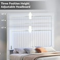thumbnail image 6 of VanAcc Upholstered Platform Queen Size LED Bed Frame with 4 Storage Drawers, Adjustable Headboard with Vertical Channel Design, White, 6 of 7