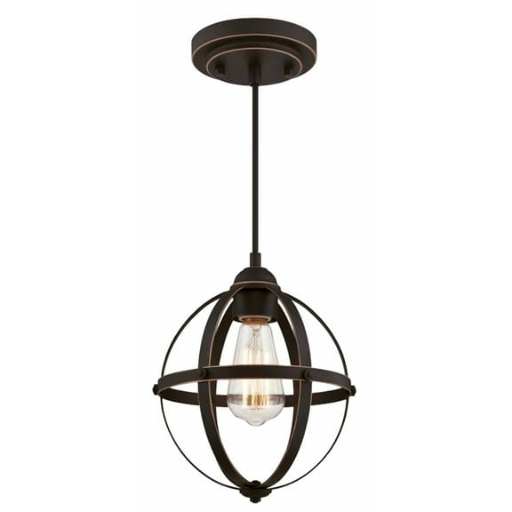 Westinghouse Stella Mira Series 6361900 Mini Pendant Fixture, 120 VAC, 1-Lamp, Oil Rubbed Bronze Fixture