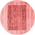 thumbnail image 1 of Ahgly Company Machine Washable Indoor Round Abstract Red Modern Area Rugs, 6' Round, 1 of 4