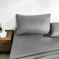 thumbnail image 4 of Z-Hom 2 Pack Queen Size Bed Sheet Set, 4 Piece Queen Sheet Set, 14" Deep Pocket Sheet & Pillowcase Sets Soft Fitted Sheet Water Washed, Dark Gray Breathable Cooling Sheets, 4 of 10