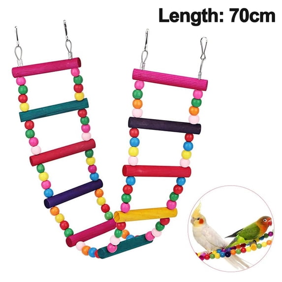 HZKAICUN Bird Parrot Toys, Naturals Rope Colorful Step Ladder Swing Bridge for Pet Trainning Playing, Flexible Birds Cage Accessories Decoration for Cockatiel Conure Parakeet