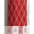 thumbnail image 6 of Red Stripes Lines Sheer Curtains 54 Inches Long 2 Panels Abstract Waves Striped Classic Light Filtering Semi Sheer Window Curtains Drapes for Bedroom Living Room 52"x54", 6 of 7