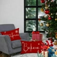 thumbnail image 4 of Christmas Pillow Covers 12 x 20 Inch Set of 2 Merry Christmas Believe White Throw Pillow Covers Winter Xmas Winter Holiday Decorative Cushion Cases for Sofa Couch, 4 of 6