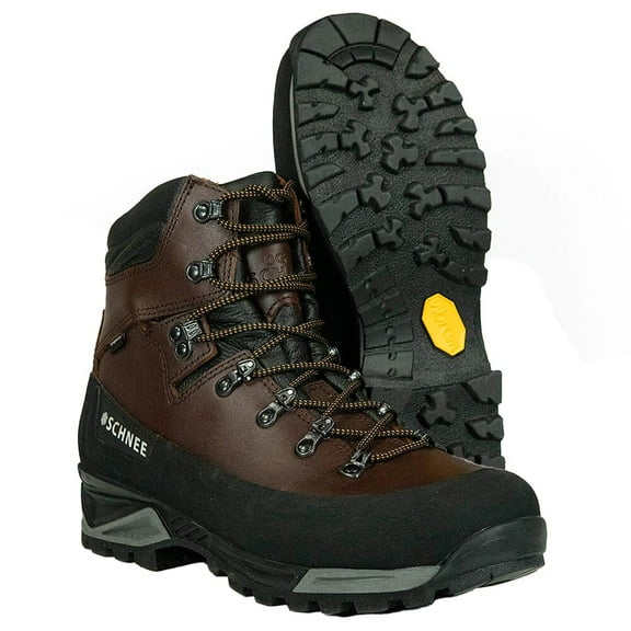Schnee's Men's Mid Hiking Boots, Brown/Black, Waterproof Leather, Vibram Sole, Durable Outdoor Footwear (SH-BTH-Mid-M/BRNBLK-7.5-M)