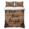 Brown Wood Board Flower Texture 3 Pieces Quilt Set,1 Quilt with 2 Shams ...
