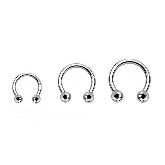 BodyJewelryOnline 3 Pack 14G 16G Horseshoe Nose Rings Surgical Steel in Different Lengths Men Women