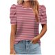 thumbnail image 1 of Tops de Manga Corta para las Mujeres Suelto Ajuste Impreso Cuello Redondo Camiseta Suelta Superior, Poliéster Verano Primavera, 1 of 5