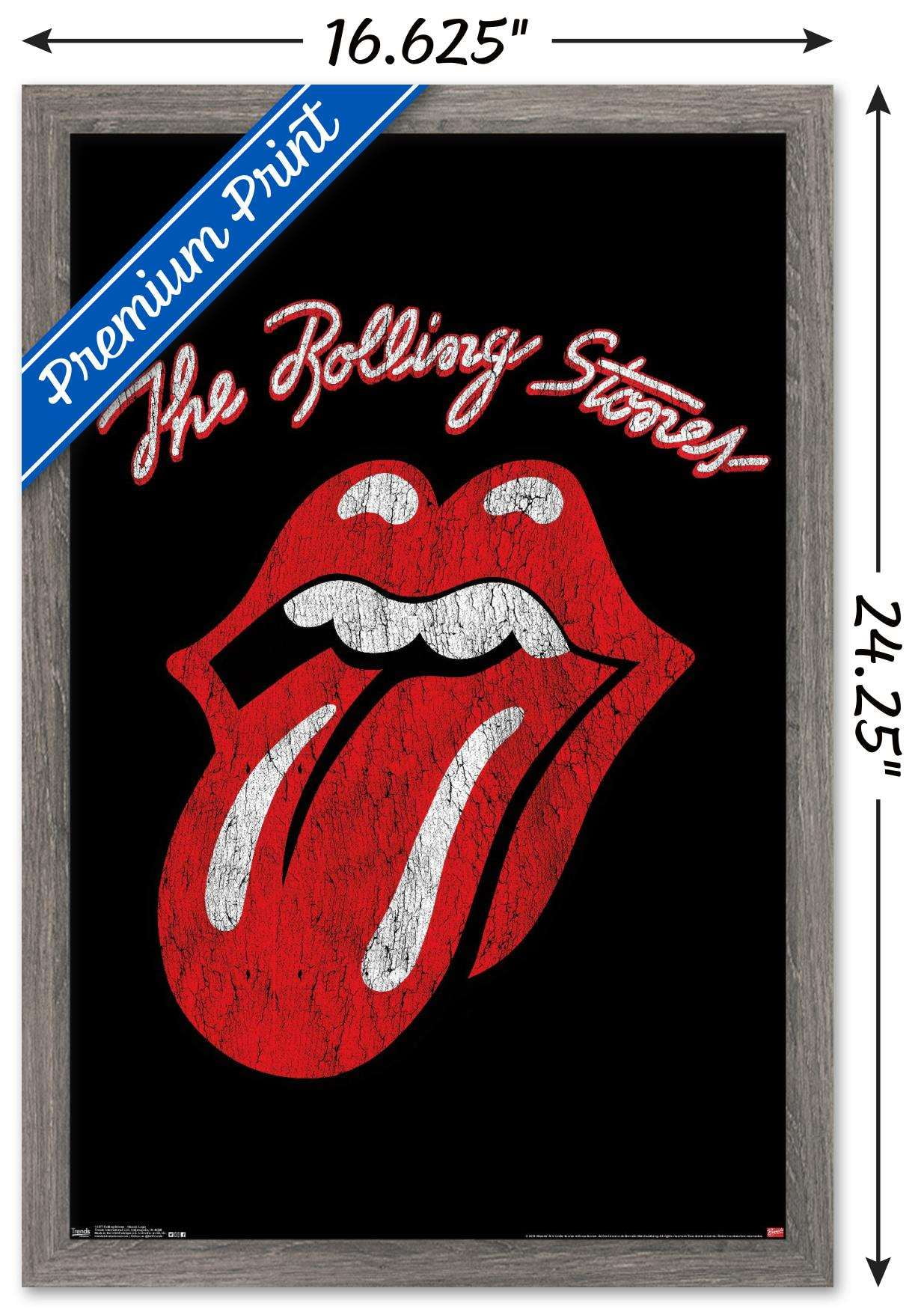 Rolling Stones - Classic Logo Wall Poster, 14.725" x 22.375", Framed