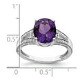 thumbnail image 3 of Sterling Silver Rhodium-plated Diamond & Amethyst Ring QR3043AM, 3 of 5